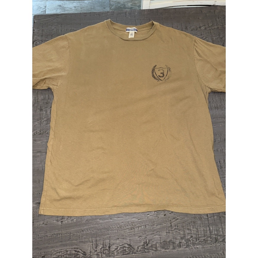 Y2K 2000s GAP Taupe Brown Blank T-Shirt Size Medium Vintage Size XL Slim